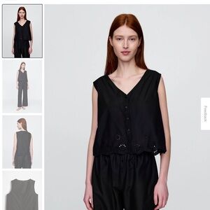 NWT GAP Eyelet Hem PJ top. LT L Tall